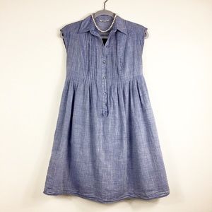 Max Studio - Chambray Blue Dress with Cap Sleeve
